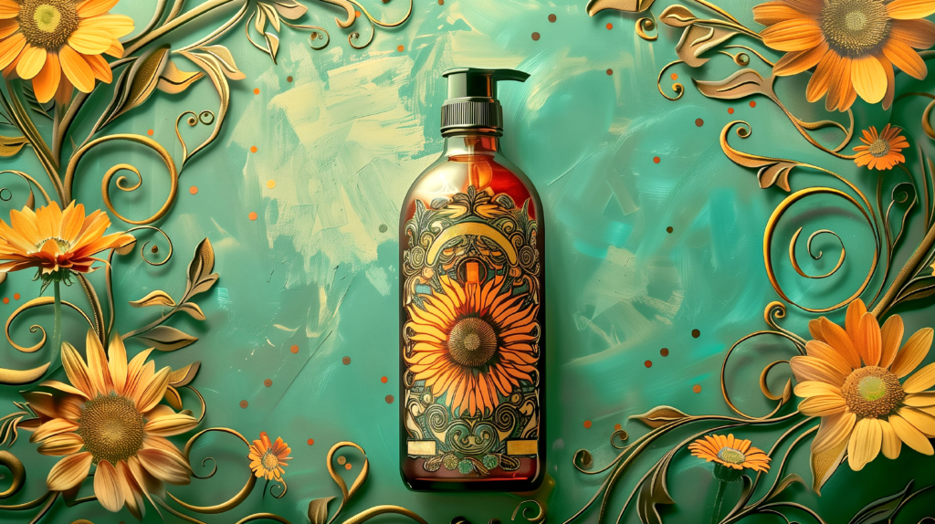 cosmetic-product-container-with-art-nouveau-inspired-sun-relief-background